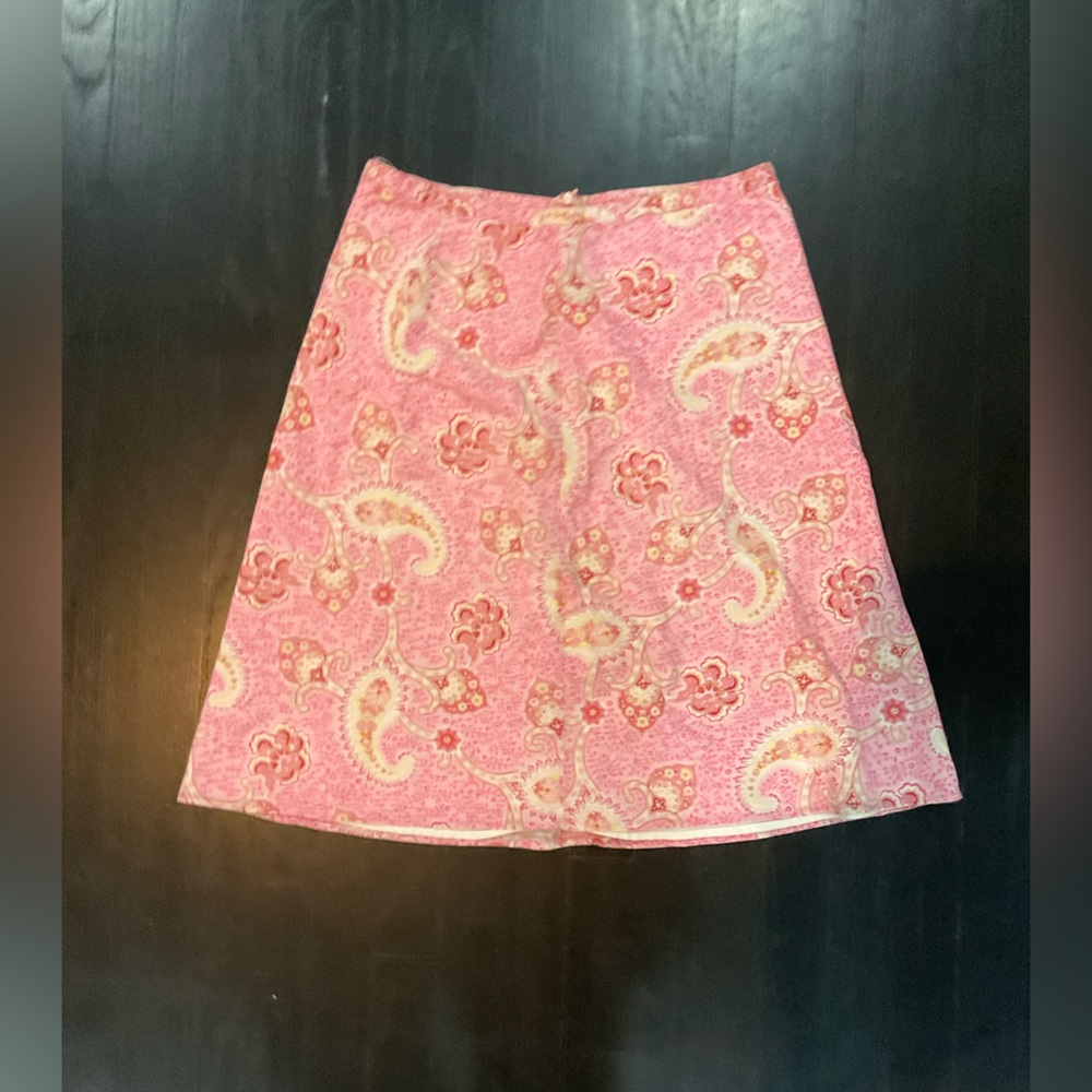 Vintage Tommy Hilfiger pink paisley midi skirt